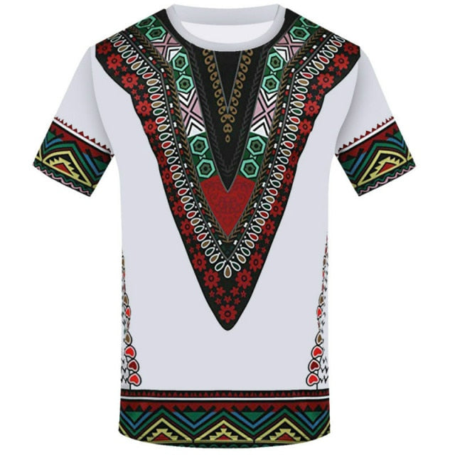 Men's Dashiki shirt 3D printing collar shirt African national costume T-shirt summer new style-men top-CHANCC-324-4XL-All10dollars.com