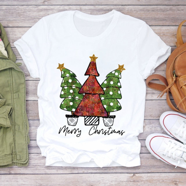 Unisex Christmas Clothing Winter T-shirts Top Ladies Graphic Tees-christmas tees-CZ23743-XXL-All10dollars.com
