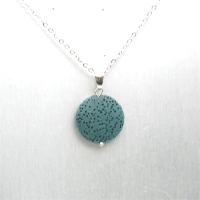 Round Lava Necklace Aromatherapy Jewelry Multilayer Rock Stone Necklace-Necklaces-matted green-All10dollars.com