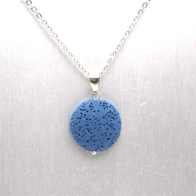 Round Lava Necklace Aromatherapy Jewelry Multilayer Rock Stone Necklace-Necklaces-navy-All10dollars.com