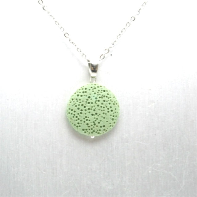 Round Lava Necklace Aromatherapy Jewelry Multilayer Rock Stone Necklace-Necklaces-mint-All10dollars.com