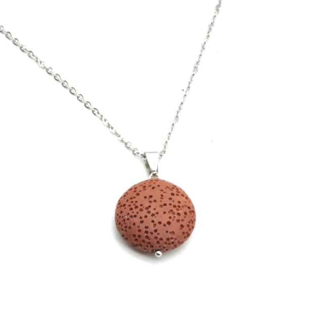 Round Lava Necklace Aromatherapy Jewelry Multilayer Rock Stone Necklace-Necklaces-A-All10dollars.com