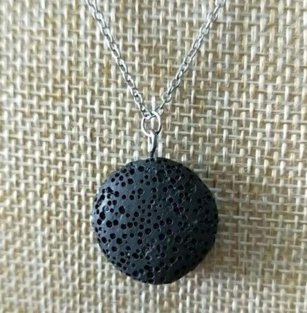 Round Lava Necklace Aromatherapy Jewelry Multilayer Rock Stone Necklace-Necklaces-Black-All10dollars.com