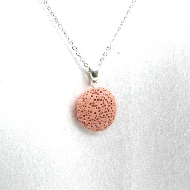 Round Lava Necklace Aromatherapy Jewelry Multilayer Rock Stone Necklace-Necklaces-B-All10dollars.com